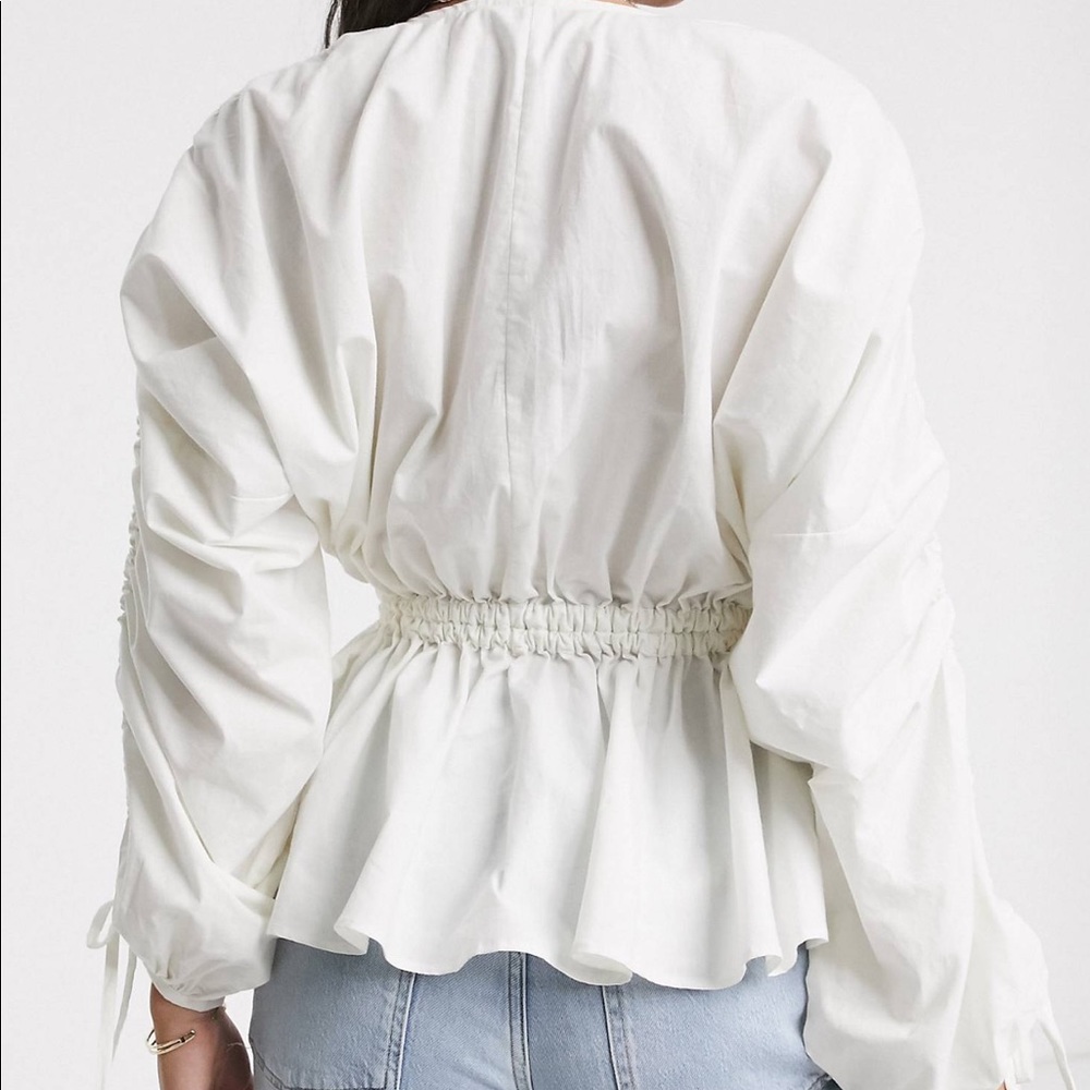 Asos Cotton Top with ruched sleeve - Picture 2 of 6